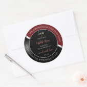 Donkerrood en zwart Wavy Silver Logo Product Label (Envelop)