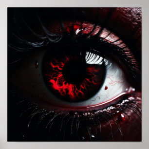 Donkerrood Evil Eye - staren in de Afgrond" Poster