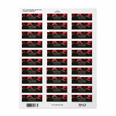 Donkerrood glam met laag satin Abstract ontwerp Etiket (Full Sheet)