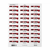 Donkerrood glam met laag satin Abstract ontwerp Etiket (Full Sheet)