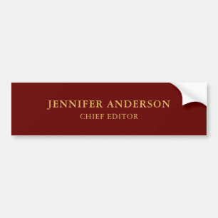 Donkerrood & Goud Kleuren Professioneel Modern Een Bumpersticker