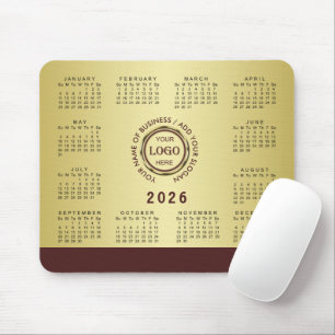 Donkerrood goud ontwerp, Logo of foto in gouden ci Muismat