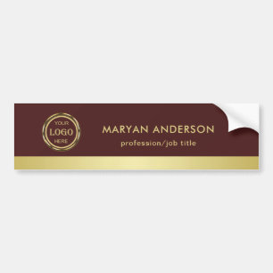 Donkerrood goud ontwerp,Logo of foto in gouden cir Bumpersticker