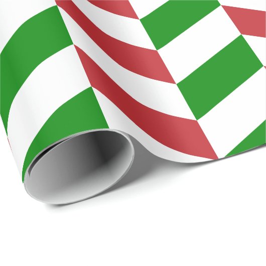 Donkerrood, groen en wit herringbone |XL| Cadeaupapier (Rol Hoek)