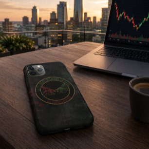 Donkerrood groene stier beren mentaliteit Trader o iPhone 11 Pro Hoesje