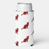 Donkerrood kattenpatroon op wit (Seltzer Voorkant)