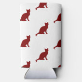 Donkerrood kattenpatroon op wit (Achterkant)