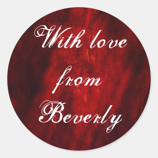 Donkerrood met liefde... sticker (Voorkant)