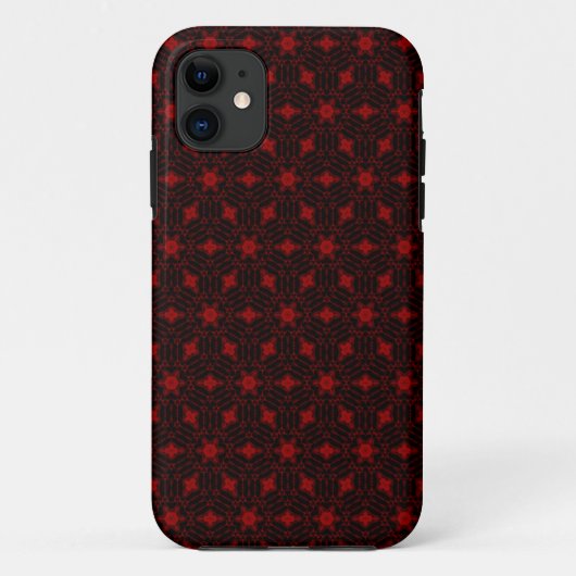 Donkerrood, modern, naadloos grafisch Case-Mate iPhone case (Achterkant)