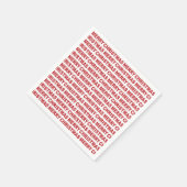 Donkerrood op witte kersttypografie servet (Hoek)