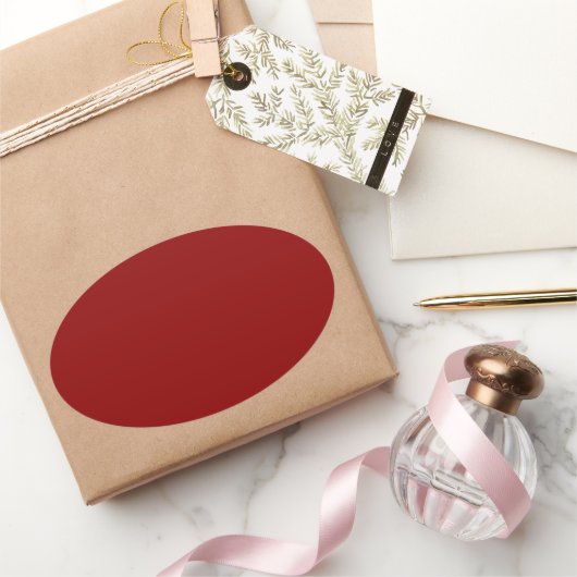 Donkerrood Ovale Sticker (Geschenken)