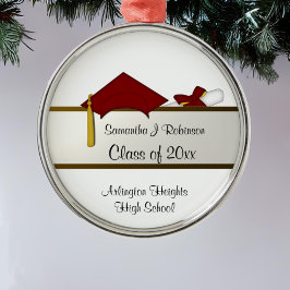 Donkerrood Pet Afstuderen Ornament