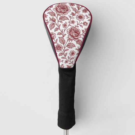 Donkerrood Roos Golfheadcover (Voorkant)