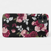 Donkerrood roos patroon Case-Mate iPhone case (Achterkant (horizontaal))