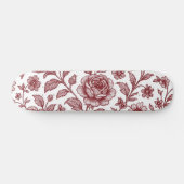 Donkerrood Roos Skateboard (Horizontaal)