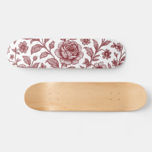 Donkerrood Roos Skateboard