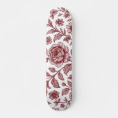 Donkerrood Roos Skateboard (Voorkant)