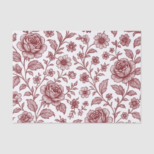 Donkerrood  Roos Tissuepapier (Voorkant)