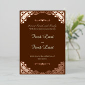 Donkerrood Royalty-Folie bruiloft uitnodiging (Staand Voorkant)