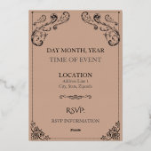 Donkerrood Royalty-Folie bruiloft uitnodiging (Achterkant)