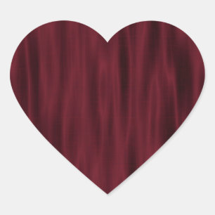 Donkerrood Satin Patroon Hart Sticker Blad