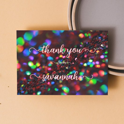 Donkerrood sprankelende bedankkaarten bedankkaart