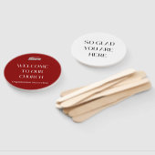 Donkerrood Welkom Hand Fan Handwaaier (Niet-gemonteerd)