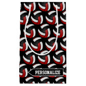 Donkerrood, wit en zwart volleybal - Personaliseer Klein Cadeauzakje (Voorkant)