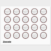Donkerrood zwart monogram s bruiloft dank u ronde sticker (Vel)