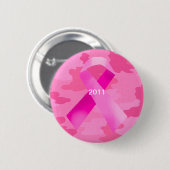 Donkerroze Camouflage roze lint datum Button (Voorkant /achterkant)