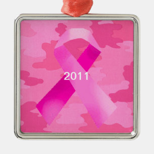Donkerroze Camouflage roze lintdatum Ornament