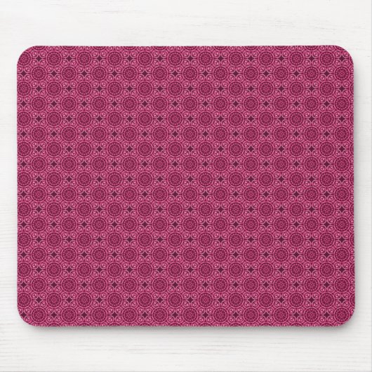 Donkerroze elegante cirkels Mousepad Muismat (Voorkant)