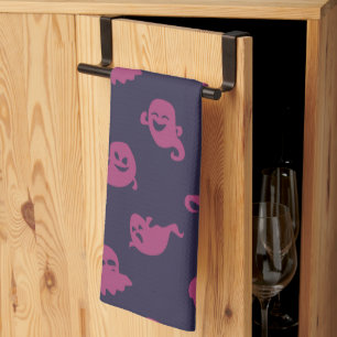 Donkerroze Geesten Donker Paarse Halloween Theedoek
