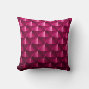 Donkerroze Geometrische grid Koolvezel achtergrond Kussen