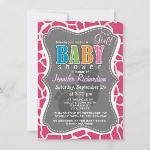 Donkerroze Giraffe Animal Print Kaart