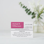 Donkerroze hoek — Visitekaartjes (Staand voorkant)