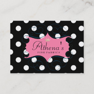donkerroze Lijst op zwarte en witte pooldots Visitekaartje