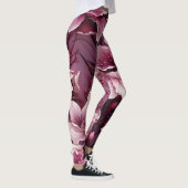 Donkerroze orchideeën patroon leggings (Rechts)