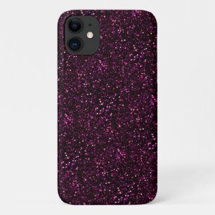 Donkerroze Posh Glitter iPhone 11 Hoesje