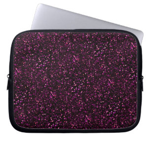 Donkerroze Posh Glitter Laptop Sleeve