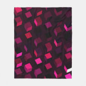 Donkerroze Rhombus: Gradiënt Abstract decor Fleece Deken (Voorkant)