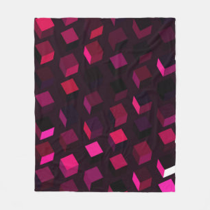 Donkerroze Rhombus: Gradiënt Abstract decor Fleece Deken