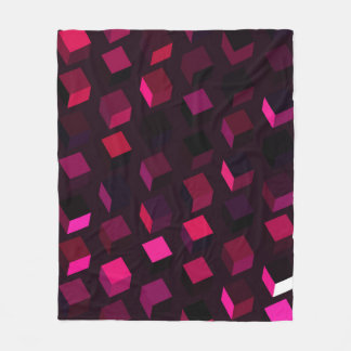 Donkerroze Rhombus: Gradiënt Abstract decor Fleece Deken