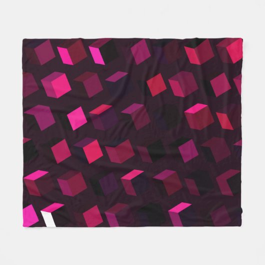 Donkerroze Rhombus: Gradiënt Abstract decor Fleece Deken (Voorkant (Horizontaal))