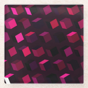 Donkerroze Rhombus: Gradiënt Abstract decor Glazen Onderzetter