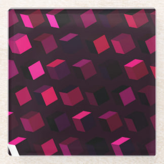 Donkerroze Rhombus: Gradiënt Abstract decor Glazen Onderzetter