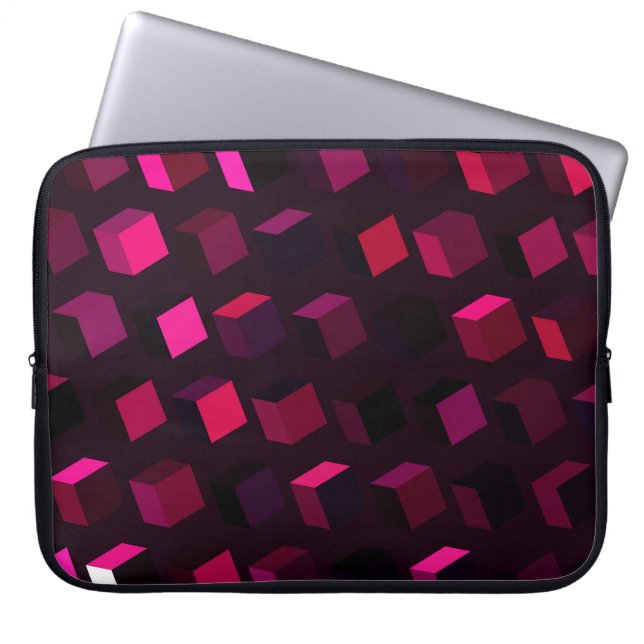 Donkerroze Rhombus: Gradiënt Abstract decor Laptop Sleeve (Voorkant)