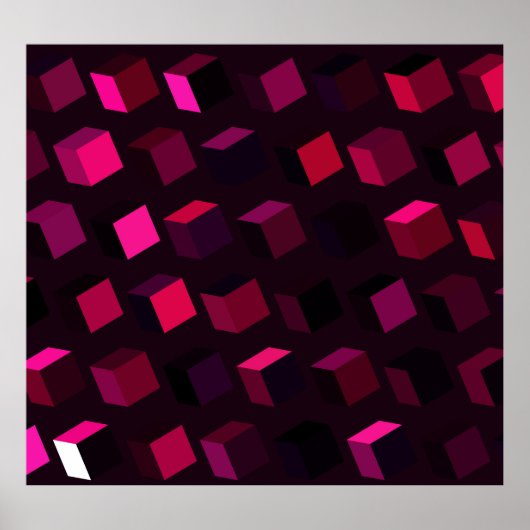 Donkerroze Rhombus: Gradiënt Abstract decor Poster (Voorkant)