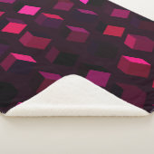 Donkerroze Rhombus: Gradiënt Abstract decor Sherpa Deken (3/4)