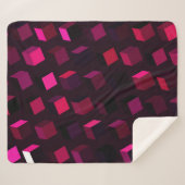 Donkerroze Rhombus: Gradiënt Abstract decor Sherpa Deken (Voorkant (horizontaal))